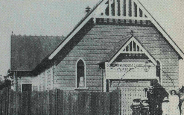 Archival photograph of The Little Wooden Church